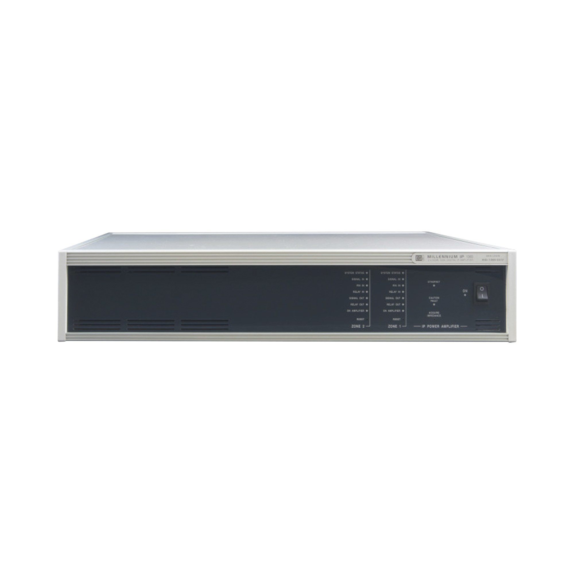 ETAPA DE POTENCIA DIGITAL 2x500W 100V MILLENNIUM IP CON CONECTIVIDAD IP LAN, SUPERVISON, CALIDAD DE SONIDO HQ PARA 2 ZONAS, EN FORMATO RACK 2U