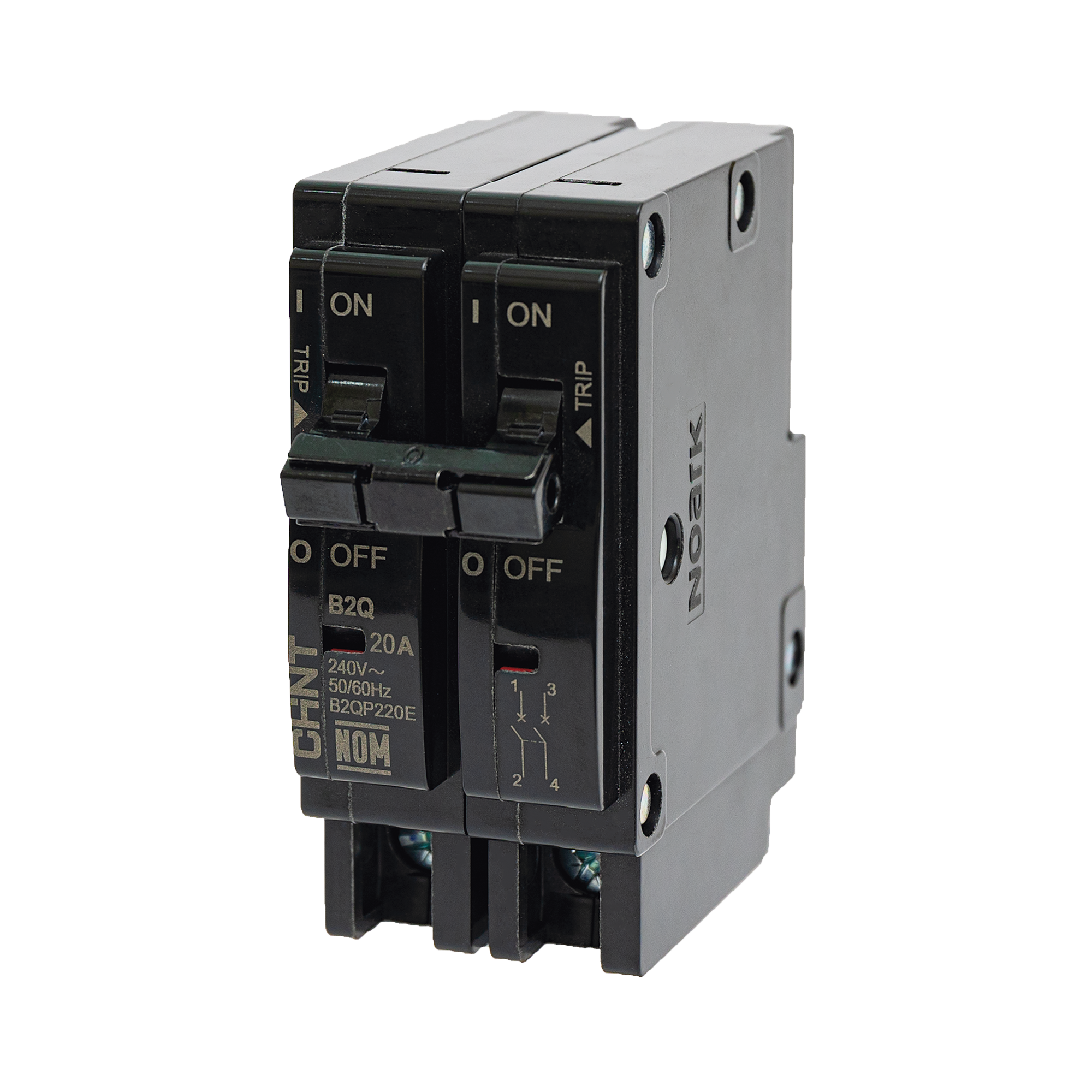 Interruptor Termomagnético Enchufable, Serie: B2Q, 2P, 15A, 240V (SKU:1002278)