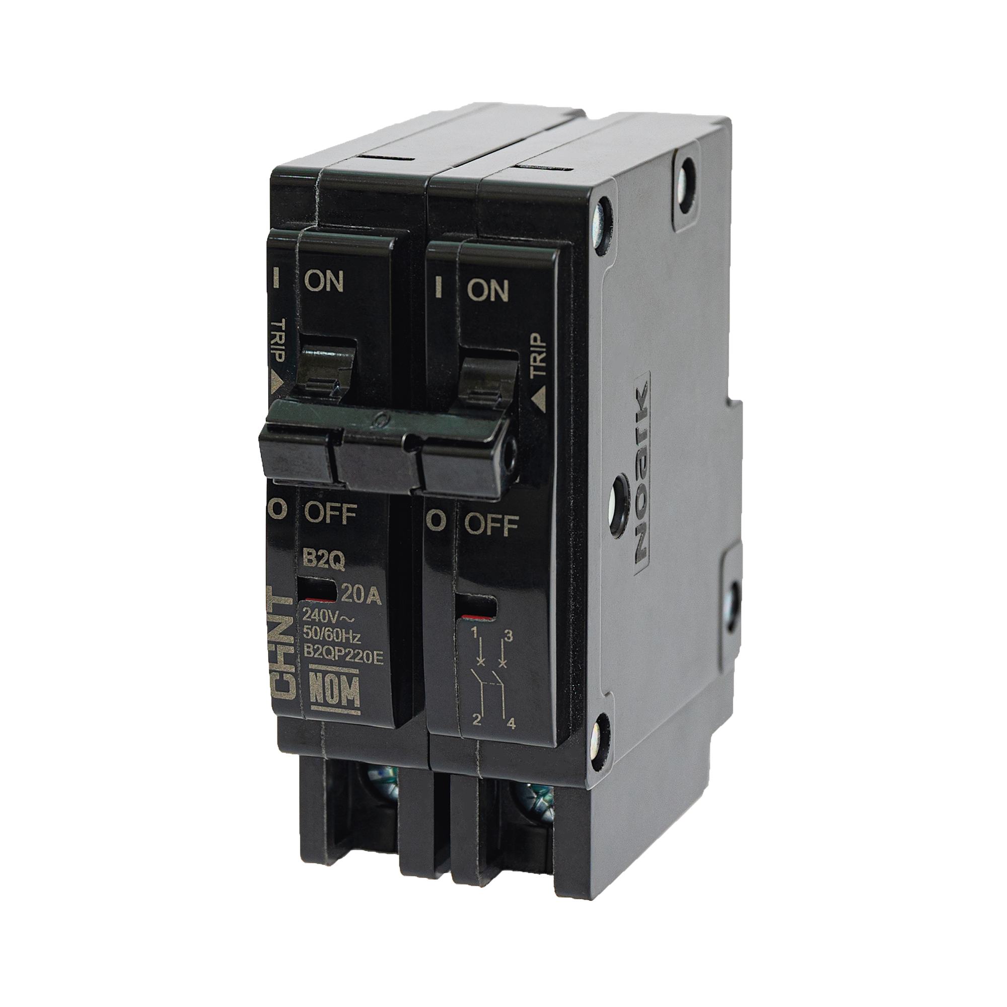 Interruptor Termomagnético Enchufable, Serie: B2Q, 2P, 60A, 240V (SKU:1002286)