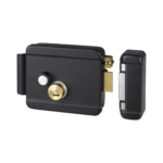 Cerradura Eléctrica con Botón de Salida / Incluye Llave  / Exterior / Derecha / Color Negro