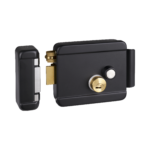 Cerradura Eléctrica con Botón de Salida / Incluye Llave  / Exterior / Izquierda / Color Negro