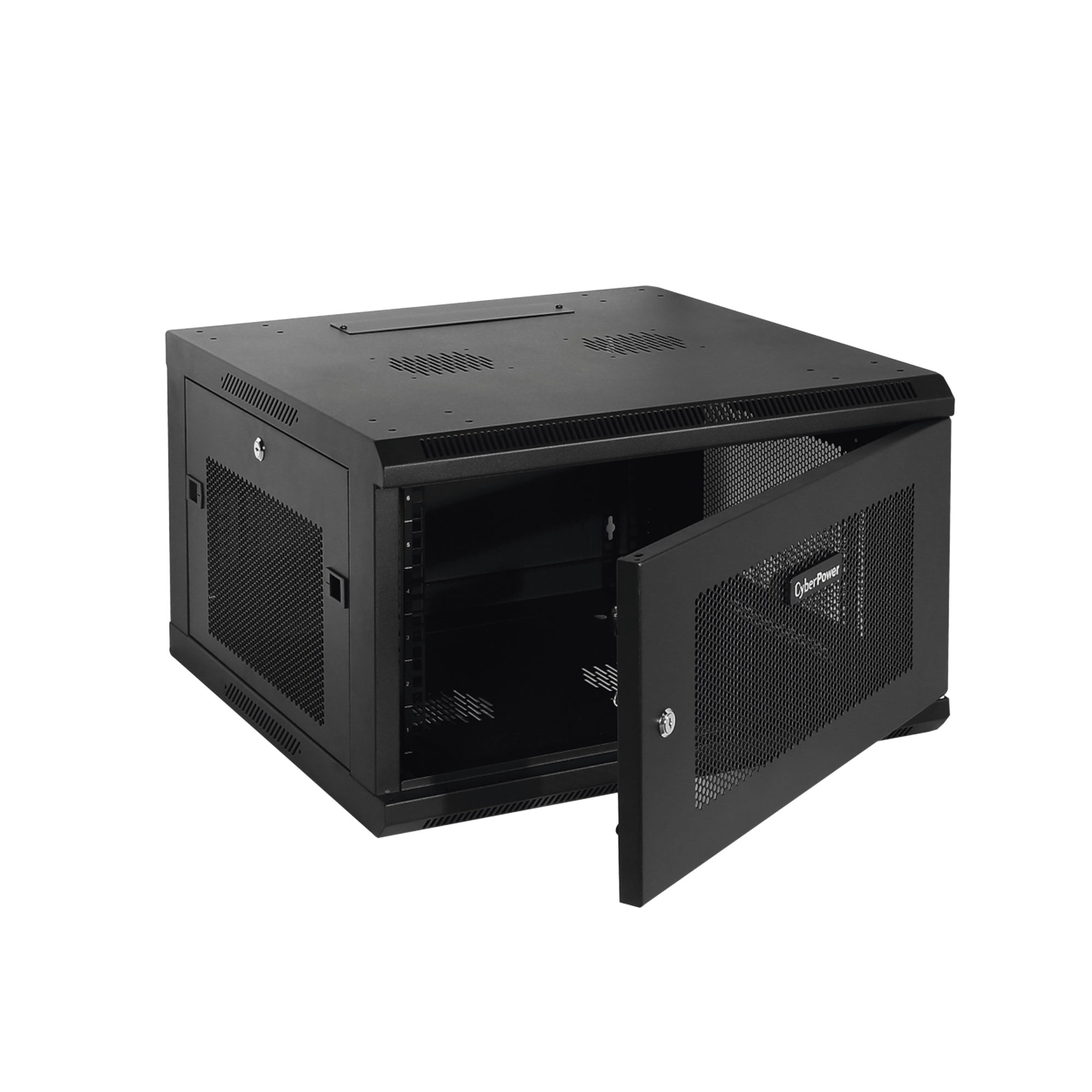 Gabinete Fijo para Montaje en Pared con Puerta Perforada, 6UR (600 x 372 x 600 mm) (An. x Al. x Prof.)