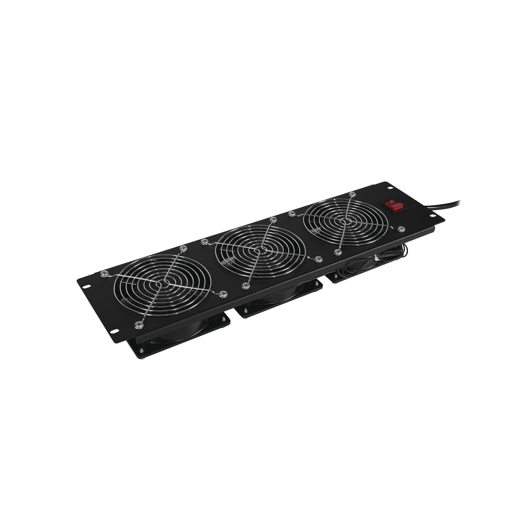 Kit de 3 Ventiladores para Montaje en Rack de 19 in, Alimentación 120 Vca con Plug NEMA 5-15P, 3 UR, Color Negro
