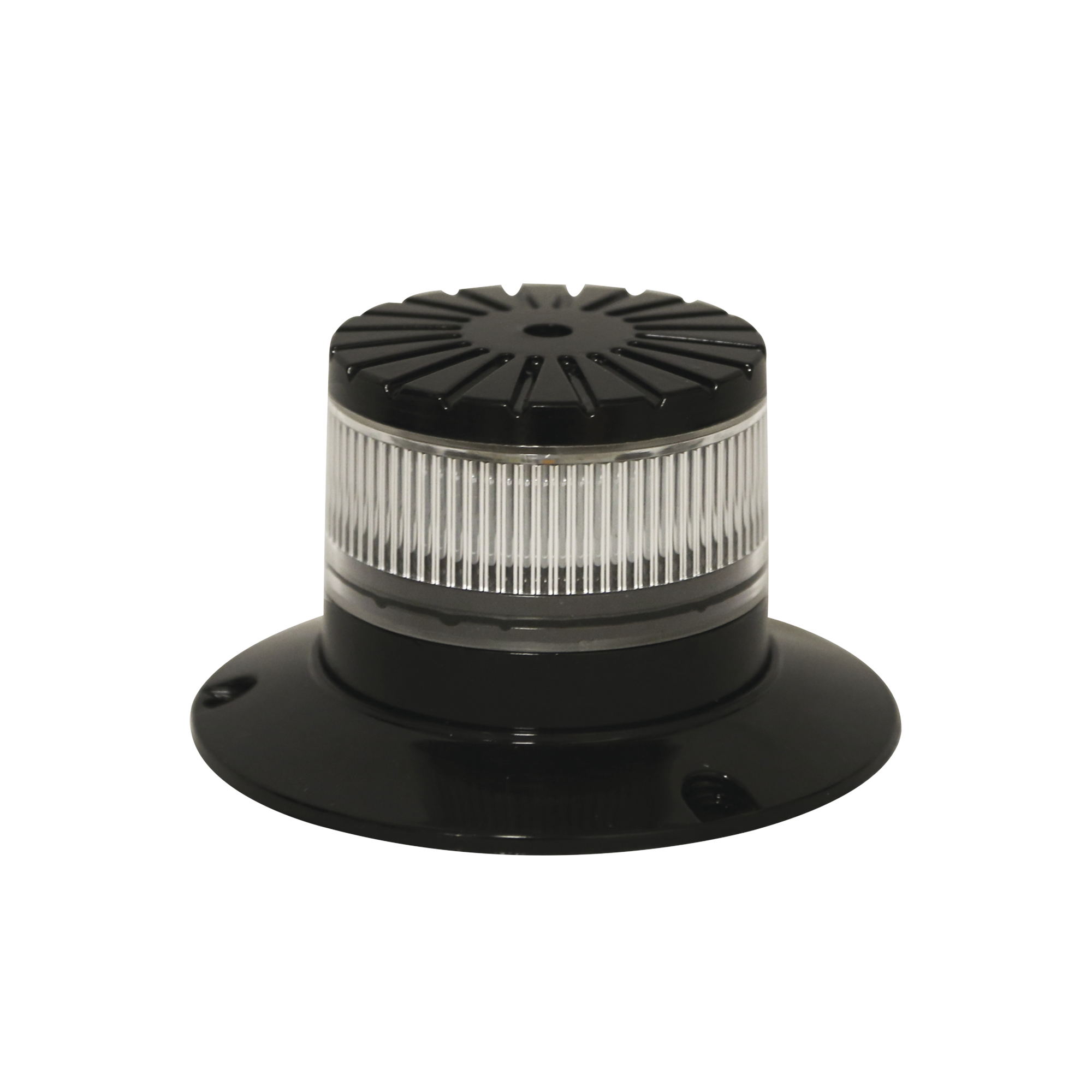 Baliza LED compacta discreta, domo claro, color ambar