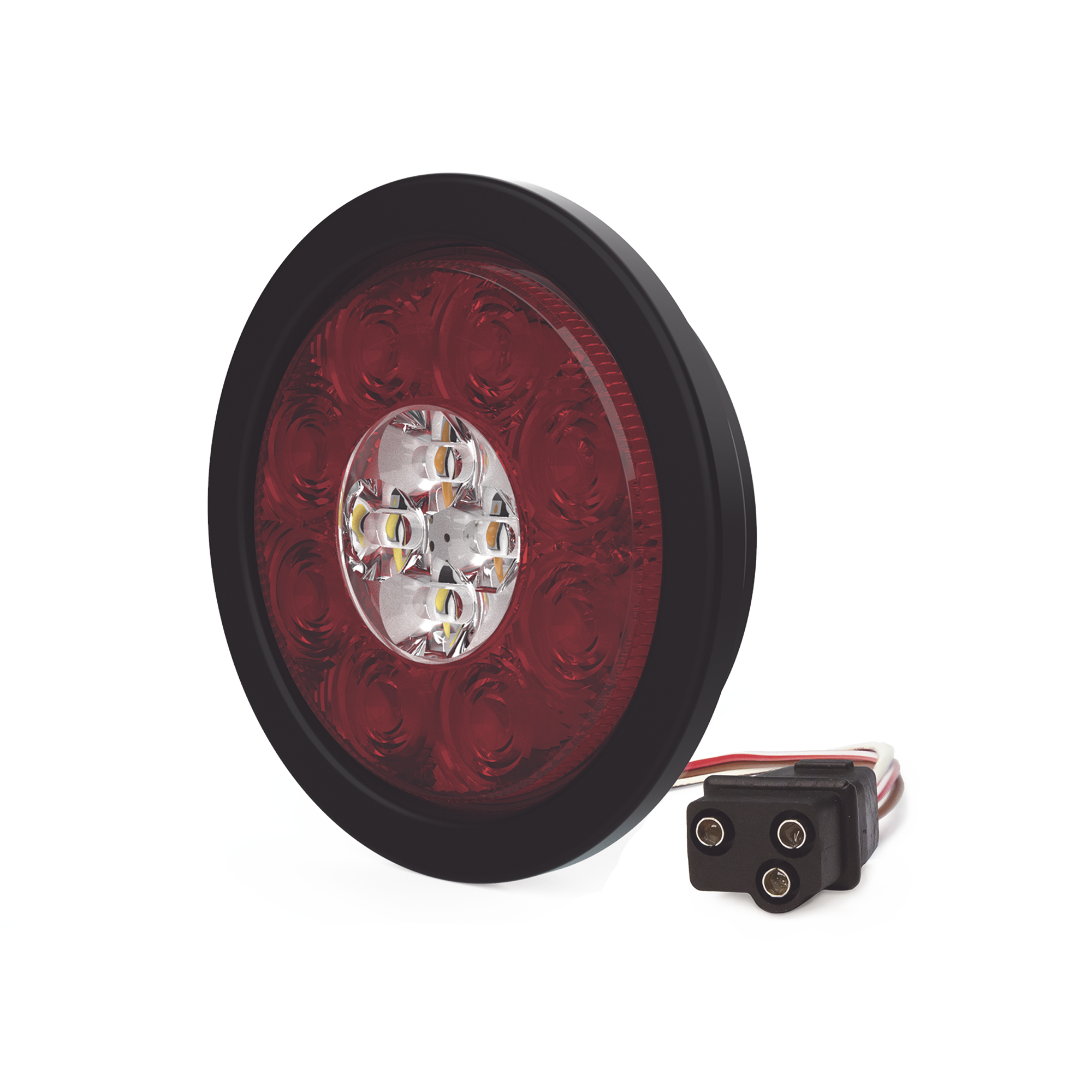 Plafón Circular de 5.4" Para Camiones de Transporte, 16 LED Ultra Brillantes, Color Rojo/Claro/Ambar