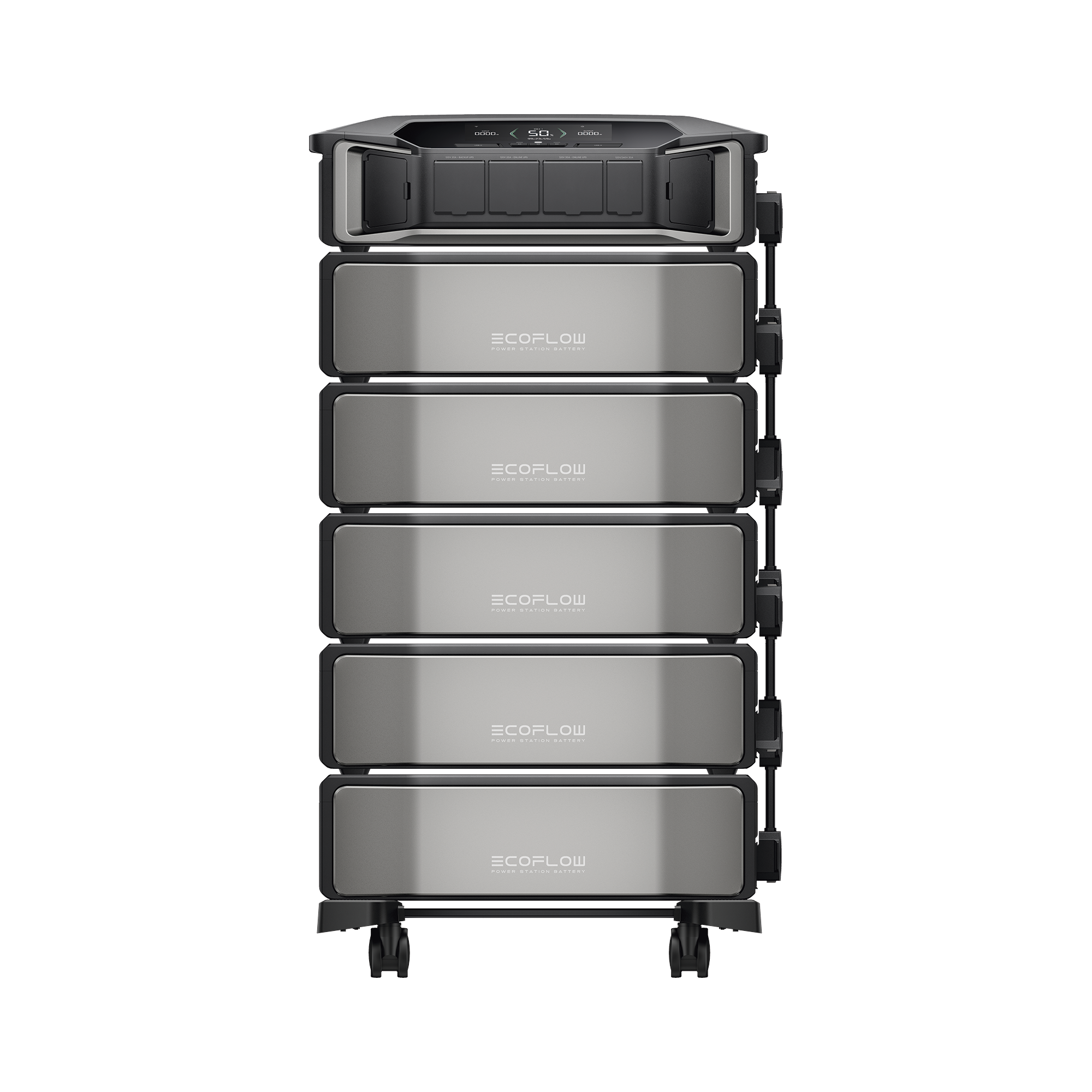 Estación de Energía Delta Pro Ultra 7.2kW para Respaldo Residencial, Incluye Batería de Litio LFP 6kWh (30kWh Totales), Sincronización para Mayor Potencia, Carga Solar Hasta 4000W, Capacidad de Trabajo Online (0ms)