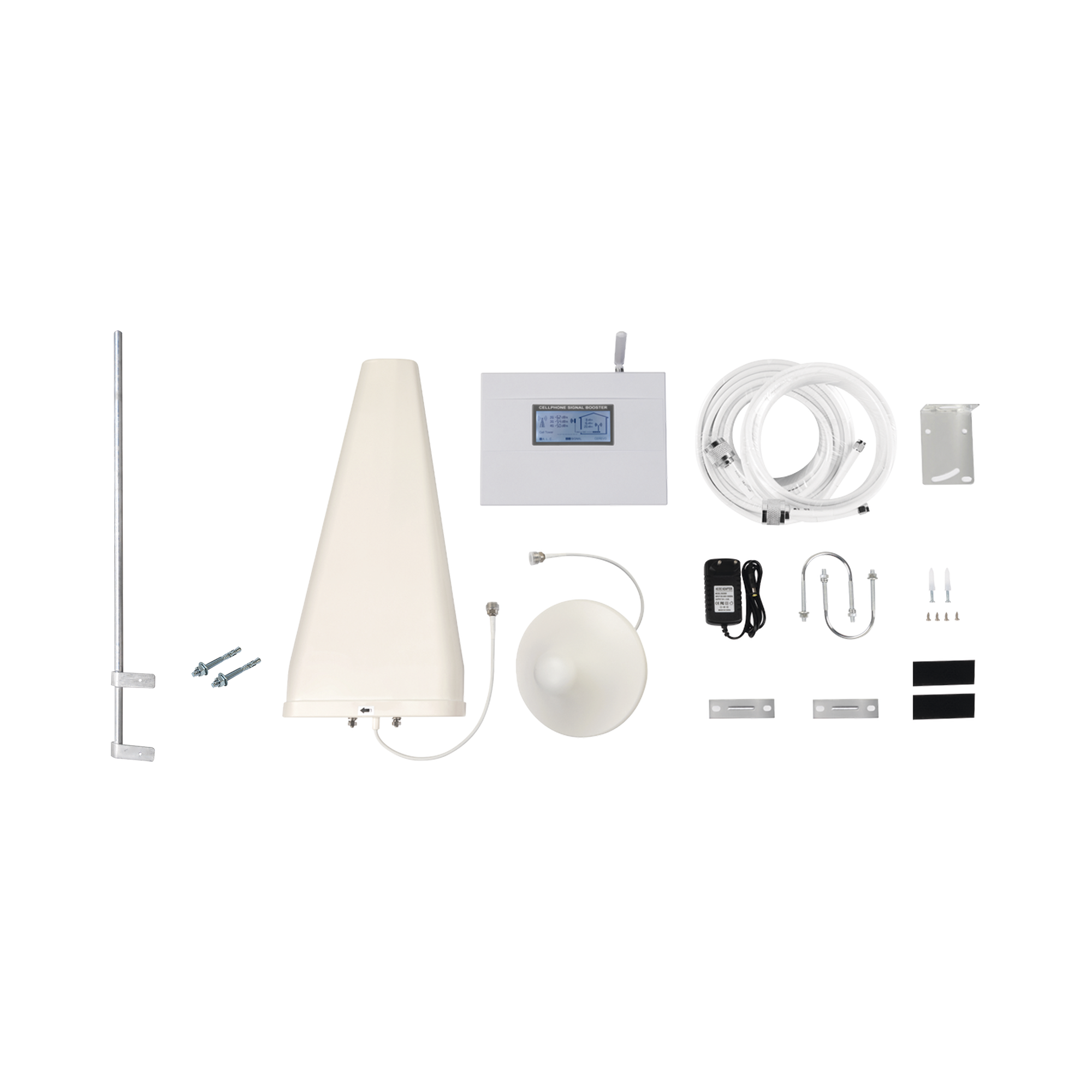 Kit Amplificador de Señal Celular TRIPLE banda de frecuencia. Incluye Mástil. Mejora las llamadas convencionales y VoLTE / Soporta los datos de las tecnologías 2G, 3G y 4G de TELCEL, AT&T y MOVISTAR / Cubre hasta 2 espacios...