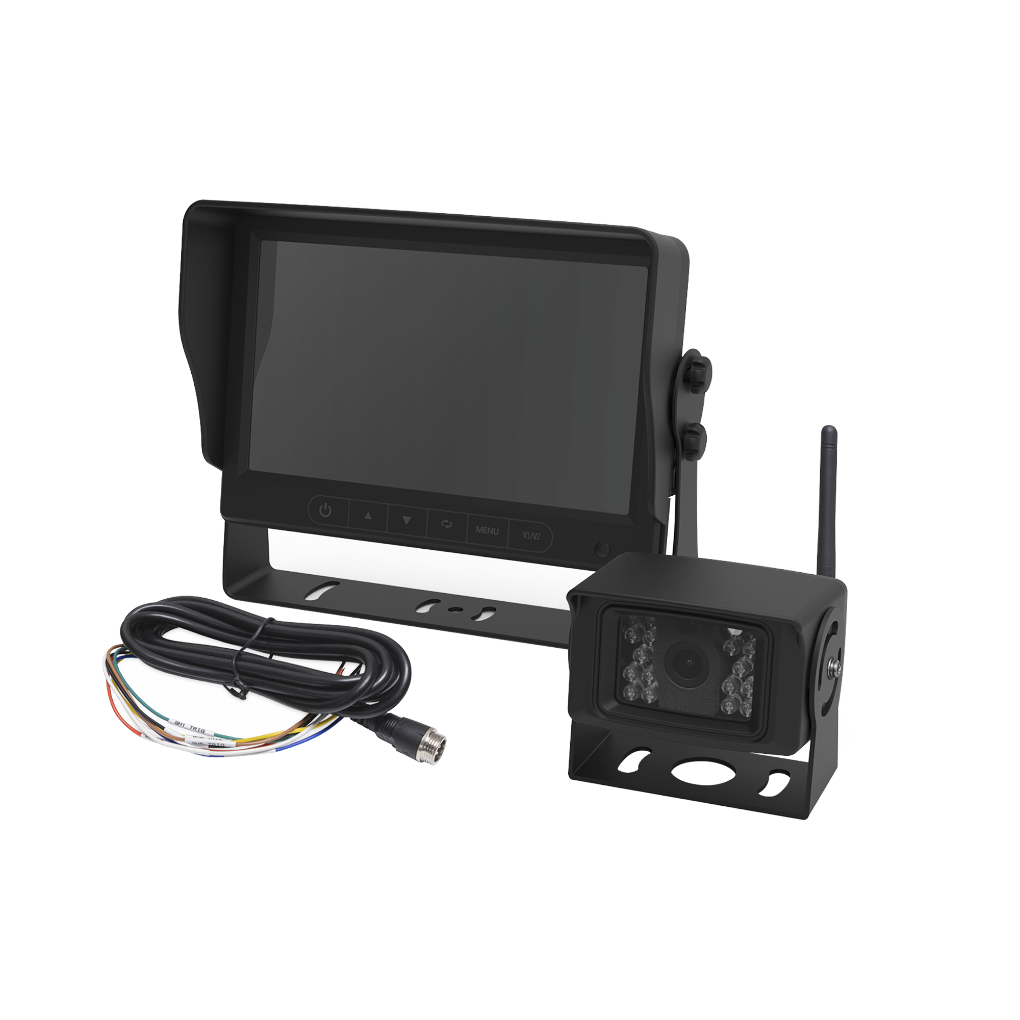 Sistema Profesional Inalámbrico de Cámara de Reversa y Monitor para Vehículos de Trabajo y Montacargas