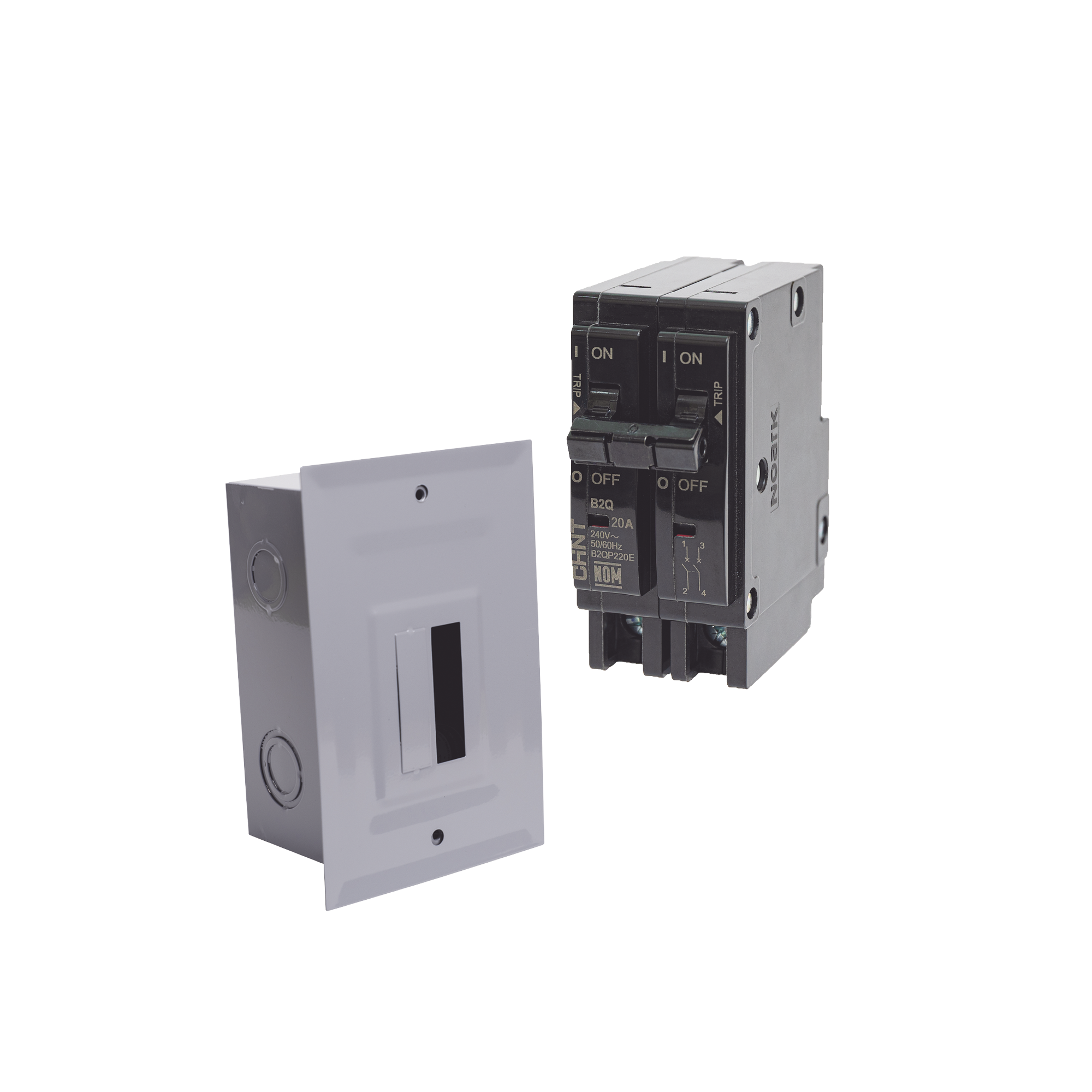 Kit Centro de Carga para empotrar con 1 Interruptor Térmico de 2 Polos, 15Amp 120/240Vca 10kA.