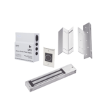 Kit para control de acceso incluye Fuente de 12VCD con respaldo de batería/ Chapa magnética de 600Lbs / Montajes L y Z / Botón de salida
