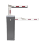 Kit de Barrera Vehicular Derecha y Brazo ARTICULADO de 4 Metros / Finales de Carrera Ajustables por Programación / Movimiento Fluido / Diseño Elegante Color Gris / Con Corona Led Semaforizada
