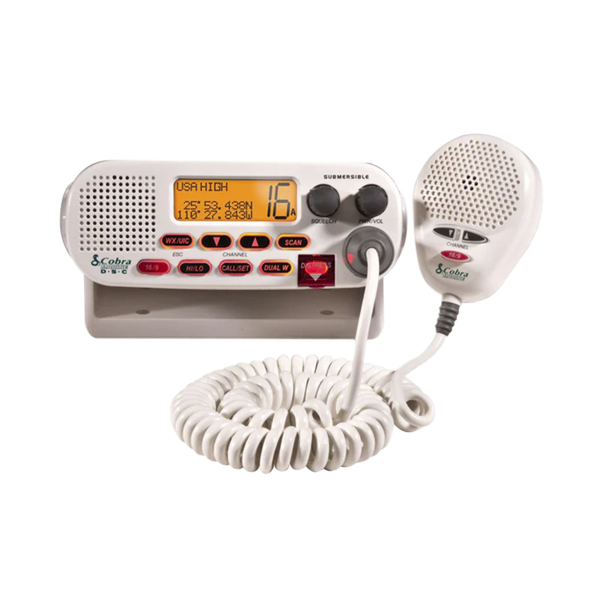 Radio móvil marino VHF clase D con canales Internacionales, de Canadá y Estados Unidos