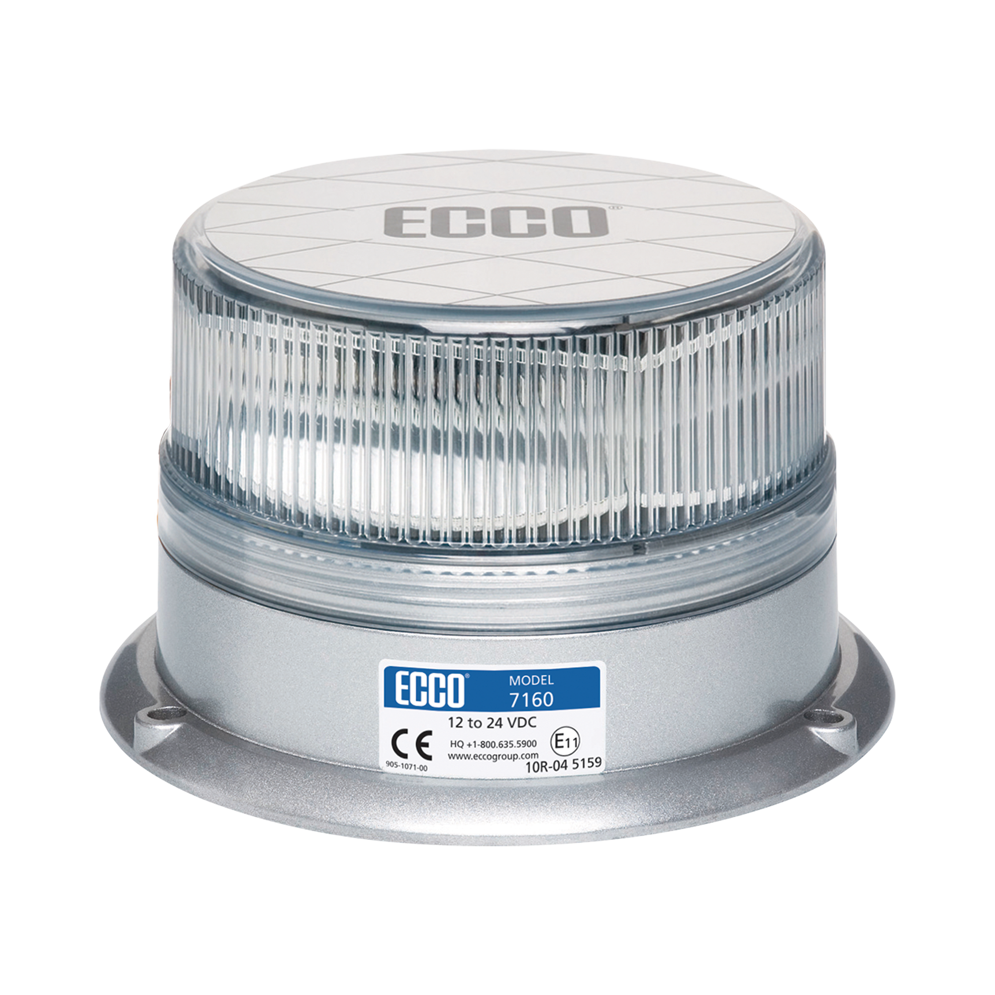 Baliza LED: Reflex, 12-24 Vcc, 15 patrones de destello, lente claro, iluminación ámbar