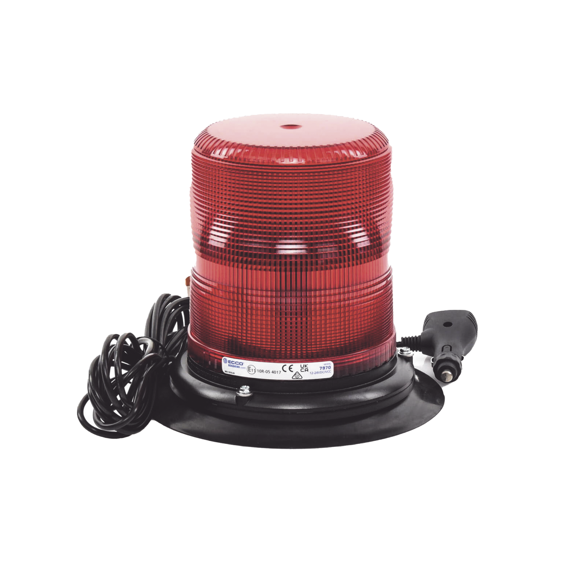 Baliza LED color rojo con montaje magnético de succión de 7" de altura