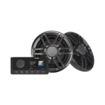 Sistema de estero marino MS-RA210 con dos bocinas de diseño deportivo XS incluidas.