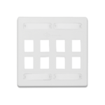 Placa de Pared Doble Modular 10G MAX de 8 Salidas, Color Blanco