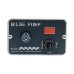 Switch de panel de tres con panel iluminado para control de bombas de achique.