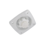 Regulador de presión de agua color blanco.