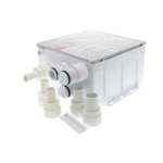 Sistema de desagüe para duchas con bomba de achique de 800 galones por hora a 12 Volts de corriente directa e interruptor de flotación