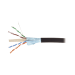 Bobina de Cable Blindado F/UTP de 4 Pares, Para Exterior con Gel, Cat6A (23 AWG), Industrial para Climas Extremos, Enterrado Directo, Color Negro, 305 m