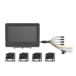 Sistema de Monitoreo Local / 4 Cámaras 1080p para Exterior (IP68) y Pantalla LCD de 7" a Color / Memoria Micro SD de 64 GB (Expandible a 512 GB) / Soporta Cambio de Cámara al Dar Reversa al Vehiculo / Accesorios de Instalación