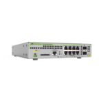 Switch PoE+ Administrable CentreCOM GS970M, Capa 3 de 8 Puertos 10/100/1000 Mbps + 2 SFP Gigabit, 124 W