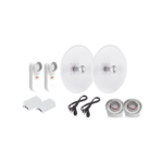 Enlace completo de 2 radios C5X con antenas UD-TP-27 (27 dBi), rango de frecuencia extendida (5.1 a 6.4 GHz),  incluye inyector POE y cable de alimentación y adaptador para la antena