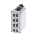 Panel de Parcheo Modular para Cobre, de Instalación en Riel DIN Estándar de 35mm, 8 Puertos Mini-Com, Color Gris