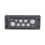 Pasacable de 10 Orificios de Marco Rectangular, IP65, 4.41" X 1.42", para Cables no Terminados, Color Negro.