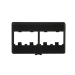 Placa de Mobiliario Modular Estándar, Salidas Para 4 Puertos Mini-Com, Color Negro