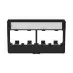 Placa de Mobiliario Modular Estándar, Salidas Para 4 Puertos Mini-Com, Con Espacio Para Etiquetas, Color Negro