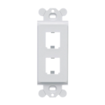 Marco de Módulo Dúplex, Para Placas Frontales Estándar GFCI, Acepta 2 Módulos Mini-Com, Color Blanco