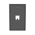 Placa de Pared Vertical Clásica, Salida Para 1 Puerto Mini-Com, Color Negro