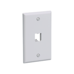 Placa de Pared Vertical Clásica, Salida Para 1 Puerto Mini-Com, Color Blanco