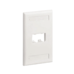 Placa de Pared Vertical Clásica, Salida Para 2 Puertos Mini-Com, Con Espacios Para Etiquetas, Color Blanco Mate