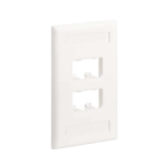 Placa de Pared Vertical Clásica, Salida Para 4 Puertos Mini-Com, Con Espacios Para Etiquetas, Color Blanco Mate