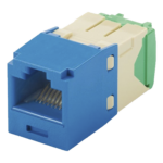 Conector Jack RJ45 Estilo TG, Mini-Com, Categoría 6, de 8 posiciones y 8 cables de Calibre 28/30 AWG, Color Azul