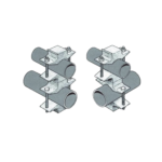 Juego Sencillo en Aluminio de Abrazadera Dual para Mástiles de 3.81 a 7.31 cm. de Diámetro (REQ. 2 x Antena).