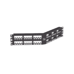 Panel de Parcheo Modular Mini-Com (Sin Conectores), Angulado Instalación la Ras, Sin Blindaje, de 48 puertos, 2UR