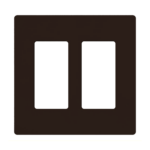 Placa de pared 2 espacio, para atenuador (dimmer), switch ó control remoto PICO inalámbrico.