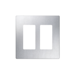 Placa de pared 2 espacios, diseño tipo metálico, para atenuador (dimmer), apagador ó control remoto inalámbrico LUTRON.