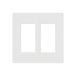 Placa de pared 2 espacios, para atenuador (dimmer), apagador ó control remoto inalámbrico LUTRON.