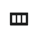 Placa de pared 3 espacio, para atenuador (dimmer), switch ó control remoto PICO inalámbrico.