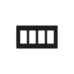 Placa de pared 4 espacio, para atenuador (dimmer), switch ó control remoto PICO inalámbrico.