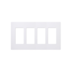 Placa de pared 4 espacios, color blanco, para atenuador (dimmer), switch ó control remoto PICO inalámbrico