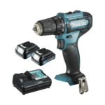 Atornillador broquero cambio rápido 3/8”.  2 baterías 12v de 1.5 amperes y cargador.