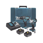 Kit de Rotomartillo Atornillador DHP482 + Atornillador de Impacto DTW301, incluye 2 Baterías BL1850B, 1 Cargador DC18SD y Maletín Plastico