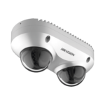 PanoVu Series / Lente Dual de 4 Megapixel / 2 Lentes Fijos de 2.8 mm / Recomendado para Pasillos o Esquinas / IP67 / IK10 / PoE / WDR 120 dB / 10 mts IR / Entrada y Salida de Audio y Alarma / MicroSD