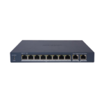 Switch Gigabit PoE+ / Administrable / 8 Puertos 1000 Mbps PoE+ / 2 Puertos 1000 Mbps de Uplink / Configuración Nube Hik-PartnerPro / Modo Extendido hasta 300 Metros / 60 W