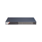 Switch Gigabit PoE+ / Administrable / 24 Puertos 1000 Mbps PoE+ (4 Puertos PoE++ 90 W) / 2 Puertos 1000 Mbps de Uplink / 2 Puertos SFP / Configuración Nube Hik-PartnerPro / Modo Extendido hasta 300 Metros / 370 W